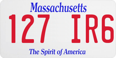 MA license plate 127IR6