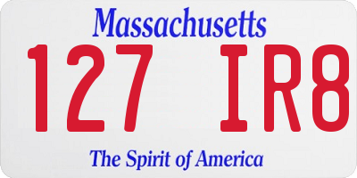 MA license plate 127IR8