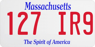MA license plate 127IR9