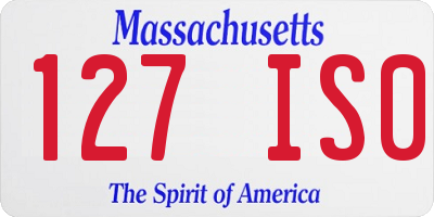 MA license plate 127IS0