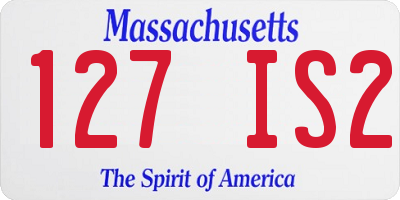 MA license plate 127IS2
