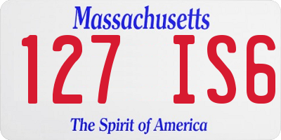 MA license plate 127IS6