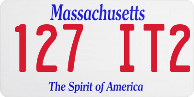 MA license plate 127IT2