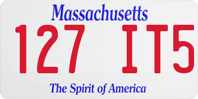 MA license plate 127IT5