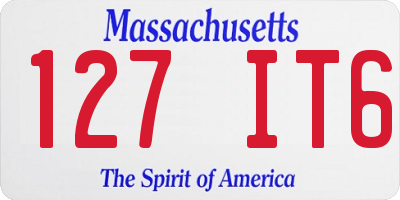 MA license plate 127IT6