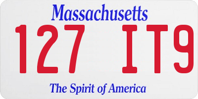 MA license plate 127IT9