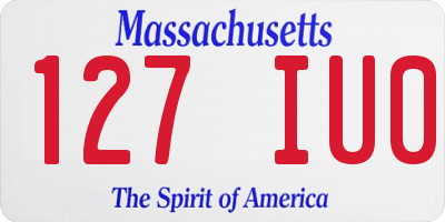 MA license plate 127IU0