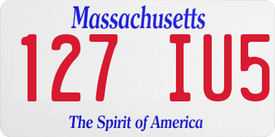 MA license plate 127IU5