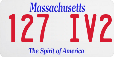 MA license plate 127IV2