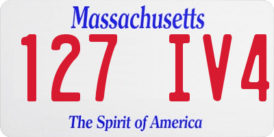 MA license plate 127IV4