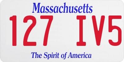 MA license plate 127IV5