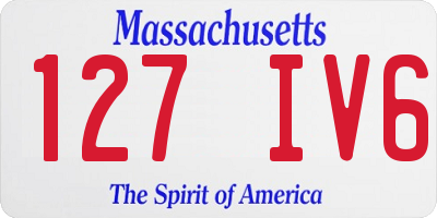MA license plate 127IV6