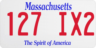 MA license plate 127IX2
