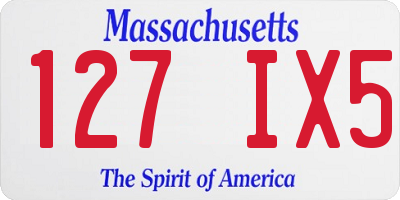 MA license plate 127IX5
