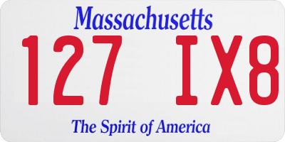 MA license plate 127IX8