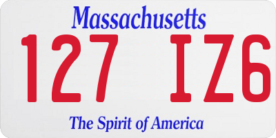 MA license plate 127IZ6