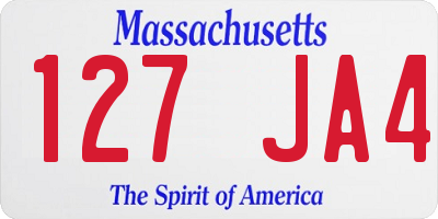 MA license plate 127JA4