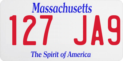 MA license plate 127JA9