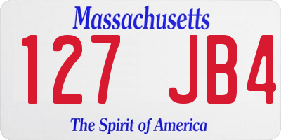 MA license plate 127JB4