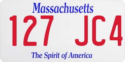 MA license plate 127JC4