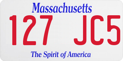 MA license plate 127JC5