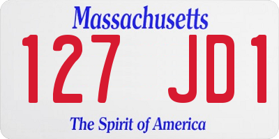 MA license plate 127JD1