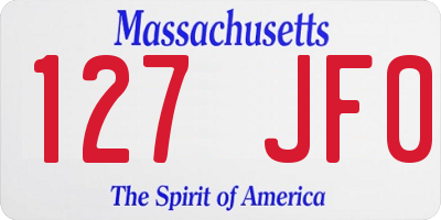 MA license plate 127JF0