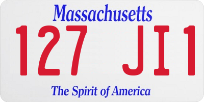 MA license plate 127JI1