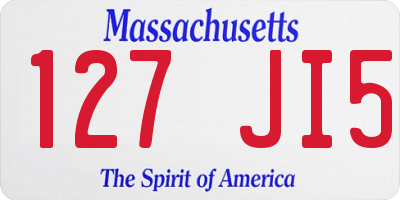 MA license plate 127JI5