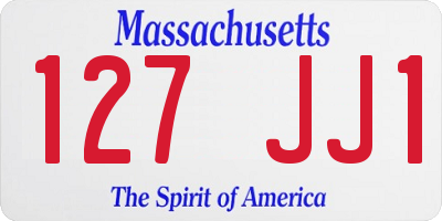 MA license plate 127JJ1