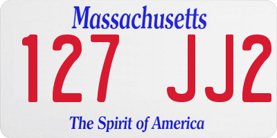 MA license plate 127JJ2
