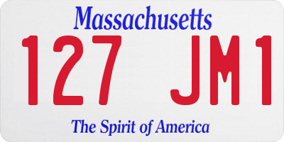 MA license plate 127JM1