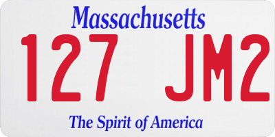 MA license plate 127JM2