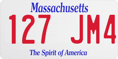 MA license plate 127JM4