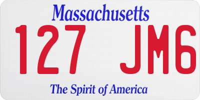 MA license plate 127JM6
