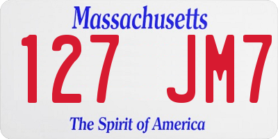 MA license plate 127JM7