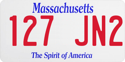 MA license plate 127JN2
