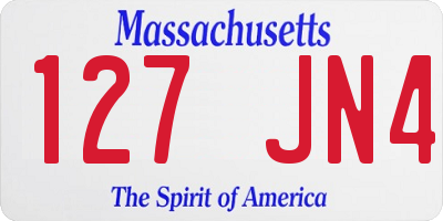 MA license plate 127JN4