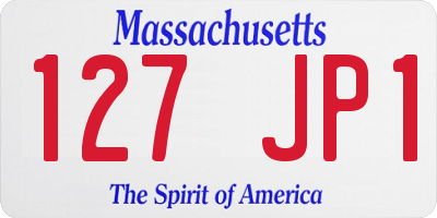 MA license plate 127JP1