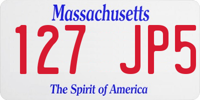 MA license plate 127JP5