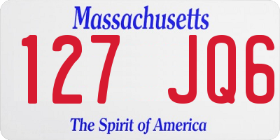 MA license plate 127JQ6