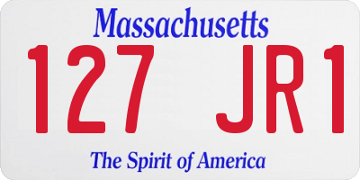 MA license plate 127JR1