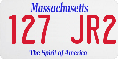 MA license plate 127JR2