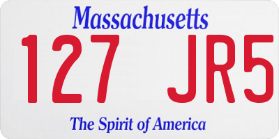 MA license plate 127JR5
