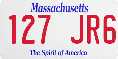 MA license plate 127JR6