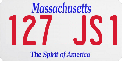 MA license plate 127JS1