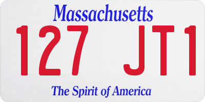 MA license plate 127JT1