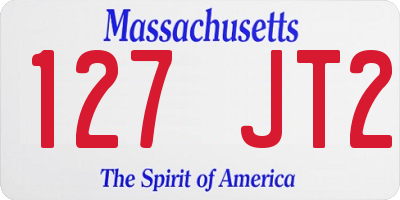 MA license plate 127JT2