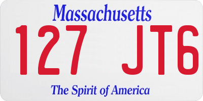 MA license plate 127JT6