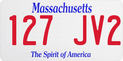 MA license plate 127JV2